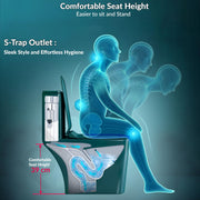 Plantex Commode for Toilet - Ceramic Western One Piece With Soft Closing Seat, S Trap Outlet (M05, Green)