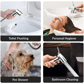 Plantex Jet Spray for Toilet/ABS Health Faucet with 1 Meter Shower Hose Pipe and Wall Hook/Health Faucet Set for Bathroom/Hand Gun for Toilet - (Continental, Chrome)