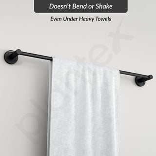 Plantex Stainless Steel Single Towel Rod for Bathroom/Towel Holder/Bathroom Hangers for Clothes/Bathroom Accessories (24 - Inch, Black)