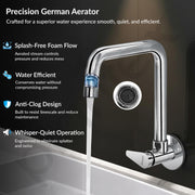 Plantex Brass Kitchen Sink Tap/360Ã‚Â° Swivel Spout Sink Tap for Kitchen Basin/Water Tap with Brass Wall Flange and Teflon Tape- 7 Year Warranty by Plantex (DOL-4300-Mirror Chrome)