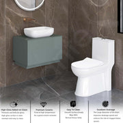 Plantex Ceramic One Piece Western Toilet with Tabletop Wash Basin/Floor Mount Commode for Toilet/Wash Basin for Bathroom - S Trap (Combo,White)