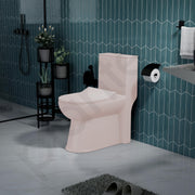 Plantex Platinum Ceramic Rimless Western Commode/Washdown Western Toilet/One Piece Western Commode with Soft Close Toilet Seat Cover - S Trap Outlet (Peach)