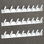 Plantex Wall Hooks for Hanging Cloth/Stainless Steel Towel Hangers/Bathroom Robe Hooks/Door Hangers/Square Wall Hook/Hook Rail for Hanging Keys - 8 Hooks (Pack of 3, Chrome)