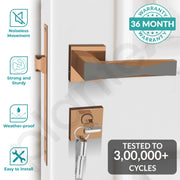 Plantex Premium Door Lock with 3 Years of Warranty/Main Door Lock for Home/Mortise Lock for Door - Main Door Lock Set (7085 PVD Choco & Satin Black Matt)