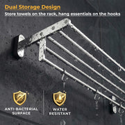 Plantex Towel Rack for Bathroom/Pure Brass Towel Holder/24 Inch Towel Stand/Towel Bar/Bathroom Accessories - Pack of 1 (APS-GIA-13, Chrome)
