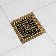 Plantex Solid Brass Floor Drainer for Bathroom/Floor Drain Jali/Floor Drain with Cockroach Trap Jali/Kitchen - (Brass Antique, 5 x 5Inches)