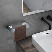 Plantex Aluminium and Acrylic Towel Hanger for wash basin/Single Towel Rod for Bathroom/Hand Towel Hanger/Bathroom Accessories (Grey and Milky White) 9 Inch