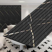 Plantex 3d Wall Panel for Interior Walls DÃ©cor/Eco-Friendly Fluted Panels for Wall/ PVC Louvers Panel - Pack of 10, Covers - 100 Sq. Ft (Black Gold Marble-12 Inch x 10 Ft)