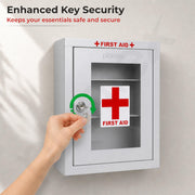Plantex Metal First Aid Box/Emergency Medical Kit Box for Medicine Storage/Multi Compartment for Medicine Organizer First Aid Kit Box with Key Lock - Pack of 10 (White)