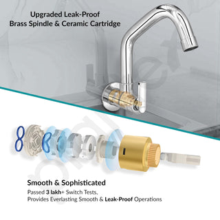 Plantex Pure Brass Sink Tap for Kitchen Basin with 360° Extended Swivel Spout/Kitchen Tap with Water Saving Nozzle - 7 Year Warranty (BAL-511-Chrome Finish)