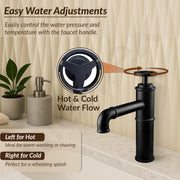 Plantex Pure Brass Pillar Basin Mixer Tap for Wash Basin/Mixer tap for Bathroom - (Matt Black Finish)