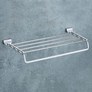 Plantex Brass 24 Inch Towel Rack for Bathroom/Towel Holder/Towel Stand/Towel Bar/Bathroom Accessories (Silver - Chrome)