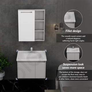 Plantex Vanity for Bathroom/Rectangle Cabinet with Wash Basin and Mirror/Bathroom Organizer for Home - (NZBC-24)