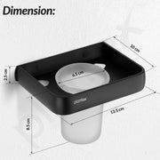 Plantex Toothbrush Holder/Tumbler Holder for Bathroom/Toothpaste/Razor Holder/Tooth Brush Holder/Bathroom Accessories - (Black)