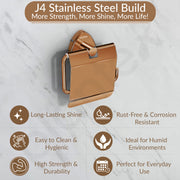 Plantex J4 Stainless Steel Toilet Paper Holder for Bathroom/Tissue Holder for Washroom/Toilet roll holder for Wall Mounted/Bathroom Accessories (PVD Rose Gold Finish) Angel