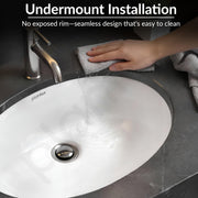 Plantex Under Mount Basin for Bathroom/Undercounter Ceramic Wash Basin with 10 Years Glaze Warranty by Plantex/Basin for Home/Hotel (22.5x17x4.5 Inch - White-Zola)