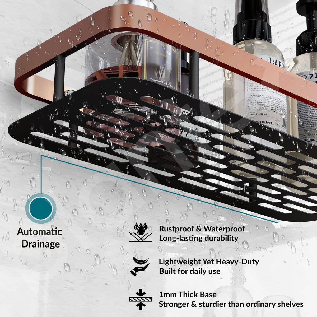 Plantex Self Adhesive Bathroom Shelf/Bathroom Organiser without Drill ...