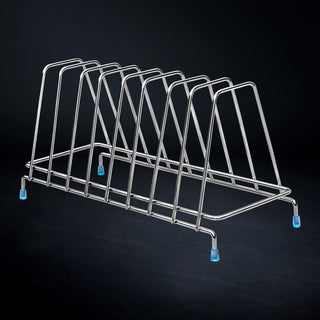 Plantex Stainless Steel Plate Rack/8 Slot Plate Stand for Kitchen Cabinet/6-Inches Dish Rack with Anti-Skid Cap Coated Leg(Pack of 1, Size-6 Inches, Slot-8)
