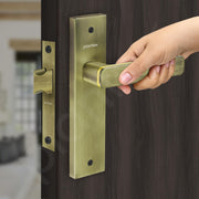 Plantex Heavy Duty Door Lock ÃƒÂ¢Ã¢â€šÂ¬Ã¢â‚¬Å“ Bathroom Door Lock/Mortise 8inch Keyless Plate Handle Set for Home/Bathroom/Store Room/Balcony/Office with Baby Latch (8125, Brass Antique & PVD Gold)