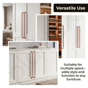 Plantex Aluminium Cabinet Handle/450mm Wardrobe Handle for Home/Cupboard Door Pull-Push Handles for Office - Pack of 1 (Rose Gold)