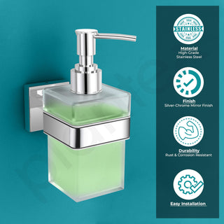 Plantex Heavy-Duty Stainless Steel Liquid Soap Dispenser/Hand Wash Dispenser/Shampoo Dispenser/Bathroom Accessories -Aqua (Chrome)