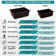 Plantex Quartz Matt Kitchen Sink/UV Protected Kitchen Sink/Undermount Sink for Kitchen/Metalic Single Bowl Sink with Coupling and Hose Pipe - Pack of 1 (21 x 18 inch, Choco Brown)