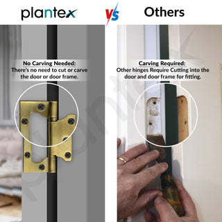 Plantex Stainless Steel Butterfly Hinges for Door/Non-Mortise Hinge/4 Inch x 14 Gauge Door Hinge/2.5 mm Hinges for Home/Office/Hotel - Pack of 24 (Brass Antique)