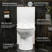 Plantex Platinum Ceramic Rimless One Piece Western Toilet/Commode for Toilet/Washdown Flush Commode With Soft Close Toilet Seat - S Trap Outlet (White)
