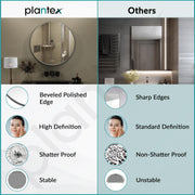Plantex Frameless Round Mirror with Beveled Smooth Edges/Wall Mirror for Bathroom/Dressing Room/Living Room/Bedroom/Entryway (24 Inch)