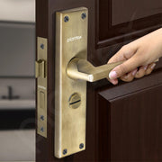 Plantex Stainless Steel Door Lock Ã¢â‚¬â€œ Bathroom Door Lock/Mortise 8inch Keyless Plate Handle Set for Home/Bathroom/Store Room/Balcony/Office - Pack of 1 (DTM-660, Brass Antique)