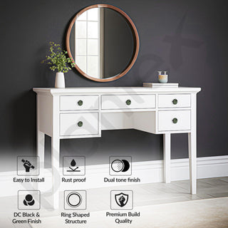 Plantex Knobs for Drawers/Drawer Knobs/Round Knob for Cabinets/Pull-Push Knob for Kitchen/Bedroom/Drawer - Pack of 2 (SH-433, DC-Black & Green)