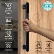 Plantex 14 Inch Main Door Handle for Wooden Doors - Pull-Push Handle Accessory - Pack of 1 (Black)