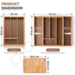 Plantex Cutlery Tray for Kitchen/Adjustable Cutlery Tray with Choping Board