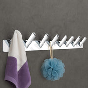 Plantex Wall Hooks for Hanging Cloth/Stainless Steel Towel Hangers/Bathroom Robe Hooks/Door Hangers/Square Wall Hook/Hook Rail for Hanging Keys - 8 Hooks (Pack of 3, Chrome)