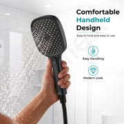 Plantex Hand Shower for Bath/4 Mode Multifunctional Shower/ABS Plastic Silicone Handheld Shower/Easy Mode Switching – (Black, APS-H592)