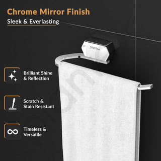 Plantex Napkin Ring for Bathroom/304 Grade Stainless Steel Towel Ring/Towel Holder/Towel Hanger/Bathroom Accessories - Pack of 1 (Delta - 2803, Chrome)