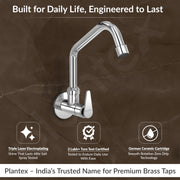 Plantex LEA-710 Pure Brass Kitchen Sink Tap with Brass Wall Flange and Teflon Tape/360Ãƒâ€šÃ‚Â° Swivel Spout Tap for Kitchen Sink -7 Year Warranty by Plantex (Mirror Chrome)