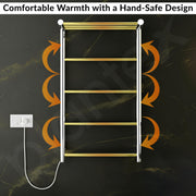 Plantex Electric Heated Towel Rail for Bathroom/4-Bar Wall Mounted Towel Warmer/304 Grade Stainless Steel Towel Bar/Fast Heating & Rust Proof - (Chrome, 900mm X 500 X 250mm)