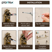 Plantex Aluminium Antique Bathroom Accessories Set of 5-pcs/Bathroom Hardware Set (Towel Rack/Napkin Ring/Paper Holder/Soap Dish/Tumbler Holder)