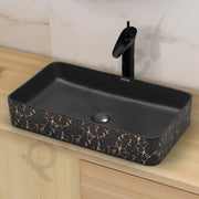 Plantex Ceramic Designer Washbasin for Bathroom/ Countertop Bathroom Basin/ Over Counter Wash Basin for Restaurant, Hotel (24x 14 x 4.5 Inch)