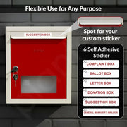 Plantex All in One Multipurpose Letter Box/Suggestion Box for Office/Post Box for Home gate/Donation Box/Complaint Box/with Lock -Wall Mount - Pack of 15 (Red & Ivory)