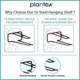 Plantex Self-Adhesive Wine Glass Rack/Holder Upside Down Glass Hanging Shelves Organizer For Pubs/Kitchen/Bars/Kitchen Accessories- Pack Of 3 (Black)