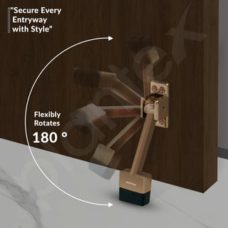 Plantex 5 Inch Long Gate Stopper for The Wooden Door/Door Stopper with Rubber Grip - (Pack of 3) Rose Gold