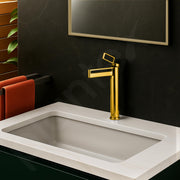 Plantex Wash Basin Mixer Tap/Pure Brass Hot and Cold Tap for Basin/Pillar Spout for Wash Basin/Deck Mount - (Gold, 7881)