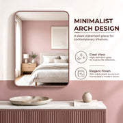 Plantex Aluminium Frame Mirror for Wall/Rectangle Wall Mount Mirror for Bedroom/Dressing Room/Living Room/Entryway - (18x24 Inch-Rose Gold)