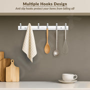 Plantex Wall Hooks for Hanging Cloth/Stainless Steel Towel Hangers/Bathroom Robe Hooks/Door Hangers/Round Wall Hook/Hook Rail for Hanging Keys - 6 Hooks (Pack of 1, Chrome)