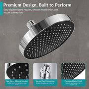 Plantex ABS 12 Inch Round Head Shower/Overhead Rain Shower/Shower for Home/Hotel/Adjustable Shower Head for Bathroom - Pack of 1 (Chrome, D615)