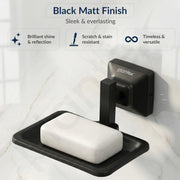 Plantex 304 Grade Stainless Steel Soap Holder for Bathroom/Soap Dish/Soap Stand/Bathroom Accessories - Squaro (Black)