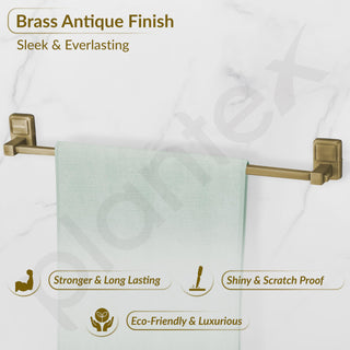 Plantex 304 Grade Stainless Steel 24 inch Towel Hanger for Bathroom/Single Towel Rod/Bar/Towel Stand/Bathroom Accessories - Darcy (Brass Antique)