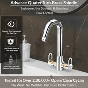 Plantex Mixer Tap for Bathroom/Wash Basin Tap Hot and Cold/Bathroom Accessories/Water Tap/Sink Tap for Wash Basin - (Flip, Chrome)